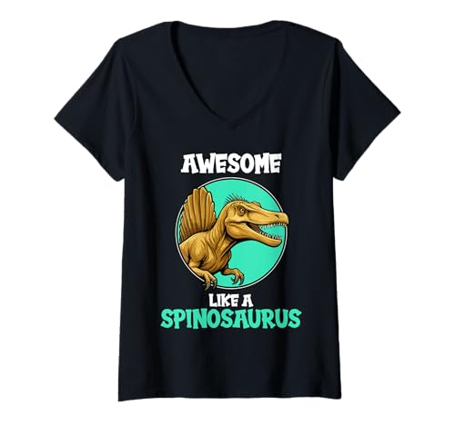 Damen Spinosaurier Spinosaurus T-Shirt mit V-Ausschnitt Damen Spinosaurier Spinosaurus T-Shirt mit V-Ausschnitt von Spinosaurier Spinosaurus Tier Shop
