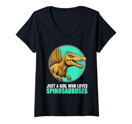Damen Spinosaurier Spinosaurus T-Shirt mit V-Ausschnitt von Spinosaurier Spinosaurus Tier Shop