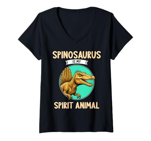 Damen Spinosaurier Spinosaurus T-Shirt mit V-Ausschnitt Damen Spinosaurier Spinosaurus T-Shirt mit V-Ausschnitt von Spinosaurier Spinosaurus Tier Shop