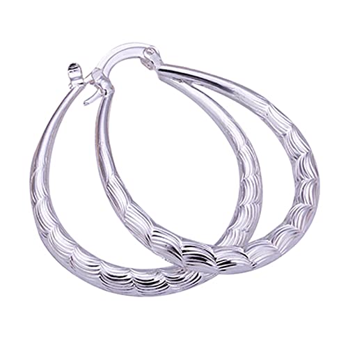 Creolen Silber Damen Ohrringe, 1 Paare 925 Sterling Silber Creolen Ohrringe, Hypoallergen Creolen Ohrringe, Silber Kreolen Ohrringe Ohrstecker Silber von SpirWoRchlan