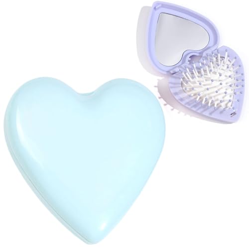 Faltbare Haarbürste, Reise-Haarbürste mit Spiegel, Mini-Taschengröße, Haarbürste, Kamm, Haar-Styling-Werkzeuge für Frauen und Mädchen, Zuhause, Reisen, Fitnessstudio, Geldbörse, Reisen, Schwimmen Faltbare Haarbürste, Reise-Haarbürste mit Spiegel, Mini-Taschengröße, Haarbürste, Kamm, Haar-Styling-Werkzeuge für Frauen und Mädchen, Zuhause, Reisen, Fitnessstudio, Geldbörse, Reisen, Schwimmen von SpirWoRchlan