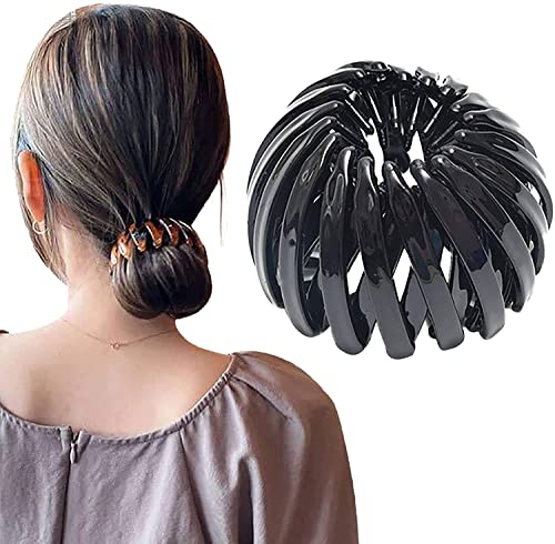 Haarspangen für Damen, Vintage Vogelnest Haarklammern Große Haarclips Haargreifer Haar Accessoire Haarschmuck für Mädchen Damen, Einfarbig Schwarz von SpirWoRchlan