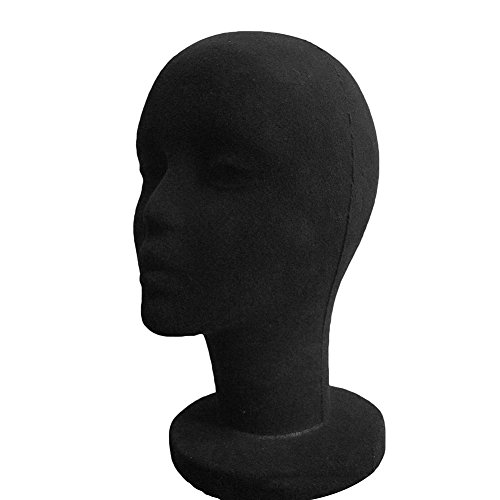 SpirWoRchlan Modellkopf, weiblich, aus Schaumstoff, Damen Styroporkopf, Brillenständer, Hutständer Kopf Perückenkopf Kopfhörer Ständer Kopf (Schwarz) von SpirWoRchlan