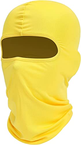 Sturmhaube Sommer Herbst Winter Balaclava für Outdoorsports Radfahren, Snowboarden, Skifahren, Motorrad Fahren UV-Schutz Winddicht Warm Gesichtshaube Skimaske Gesichtsmaske für Herren/Damen Gelb von SpirWoRchlan