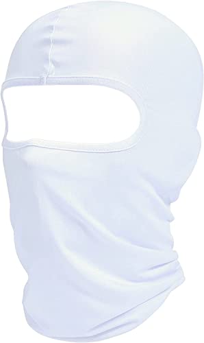 Sturmhaube Sommer Herbst Winter Balaclava für Outdoorsports Radfahren, Snowboarden, Skifahren, Motorrad Fahren UV-Schutz Winddicht Warm Gesichtshaube Skimaske Gesichtsmaske für Herren/Damen Weiß von SpirWoRchlan