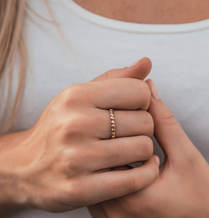 14K Rose Gold Handgefertigte Ehering von SpiraJewels