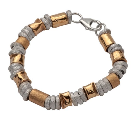 Mutige Eleganz Zweifarbiges Statement-Armband Aus Gold Und Silber von SpiraJewels