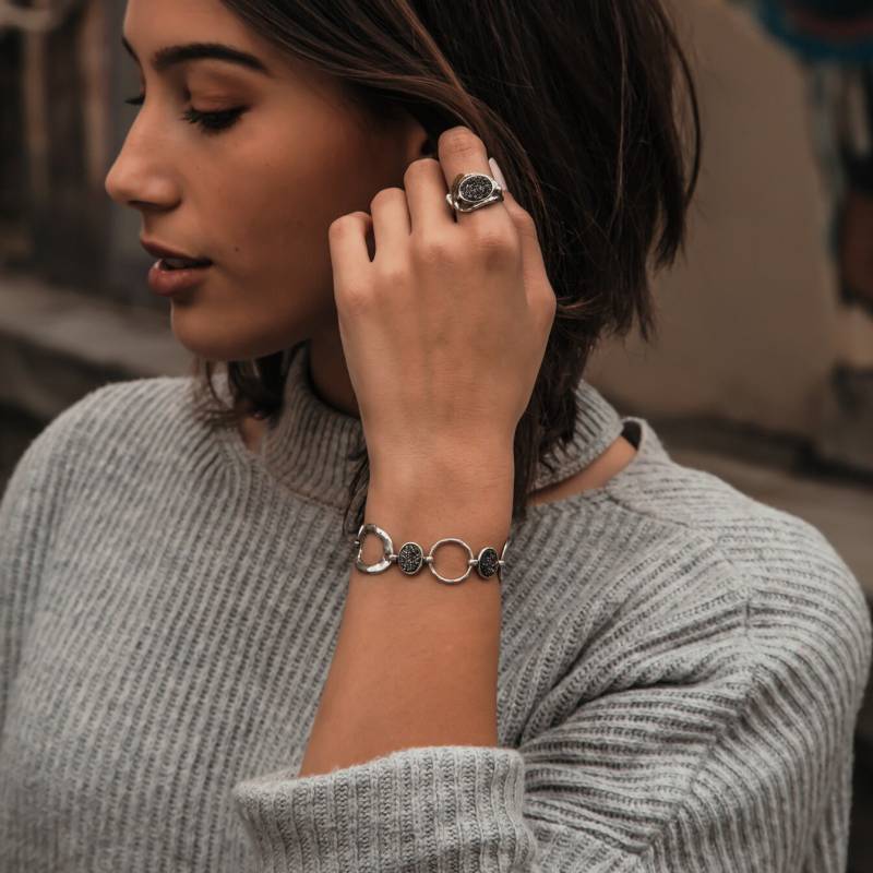 Spira Druzy Armband Handgefertigte 925 Sterling Silber Grau Achat Kette Und Link Gold Schneller Versand Edelstein von SpiraJewels