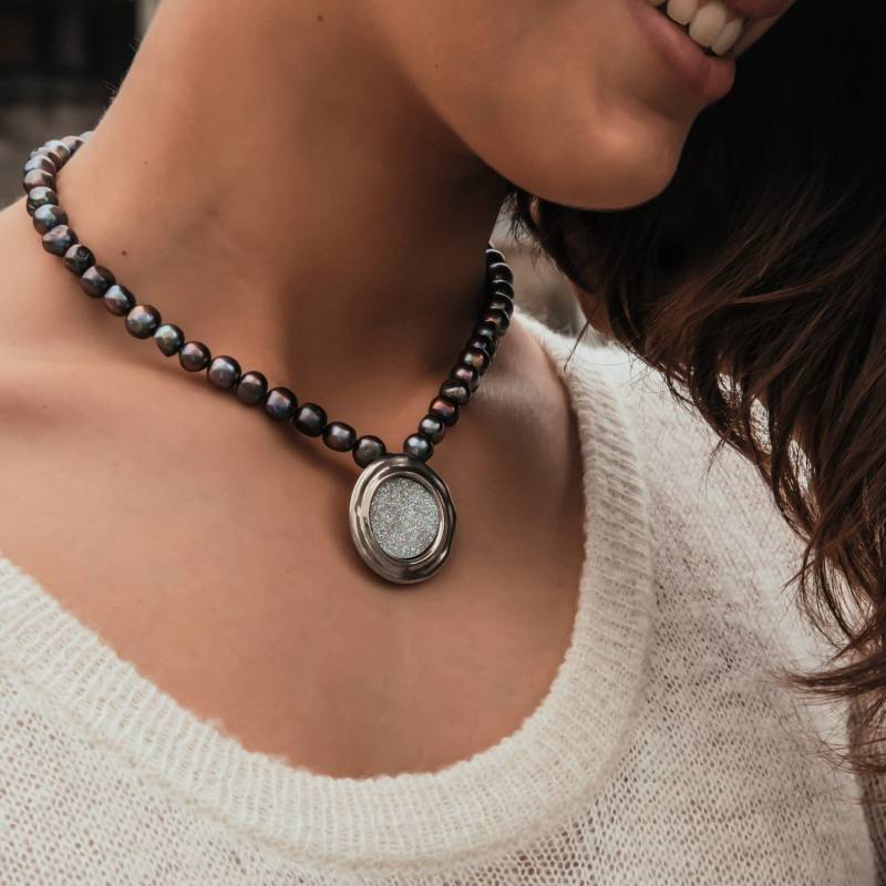 Spira Handgefertigte 925 Sterling Silber Weiß Achat Druzy Und Natürliche Pfau Perlen Steinen Halskette Schnelle Und Kostenlose Lieferung von SpiraJewels