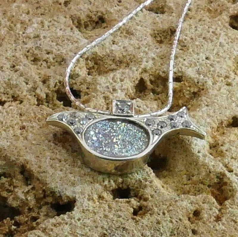 Spira Handgefertigte 925 Sterling Silber Weiß Achat Druzy Und Zirkonia Steine Seil Anhänger Kette Schneller Versand Boho Chic Halskette von SpiraJewels