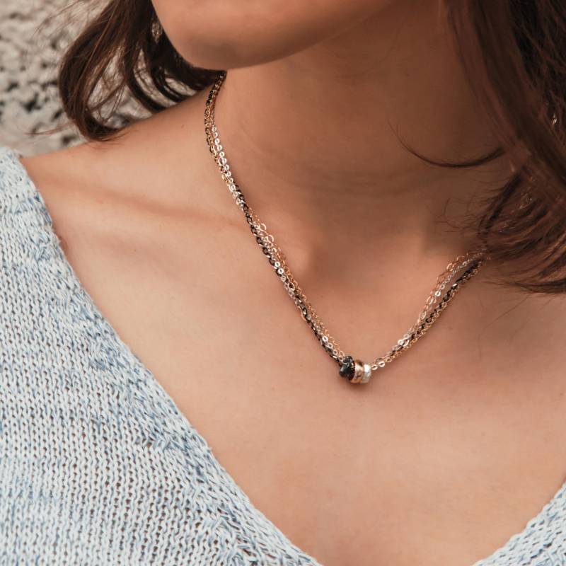 Spira Handgefertigte Zwei Ton 925 Sterling Silber Und 14K Gelb Gold Filled Doppelte Schleife Faden Kette Perlen Halskette Schnell Und Kostenlos von SpiraJewels