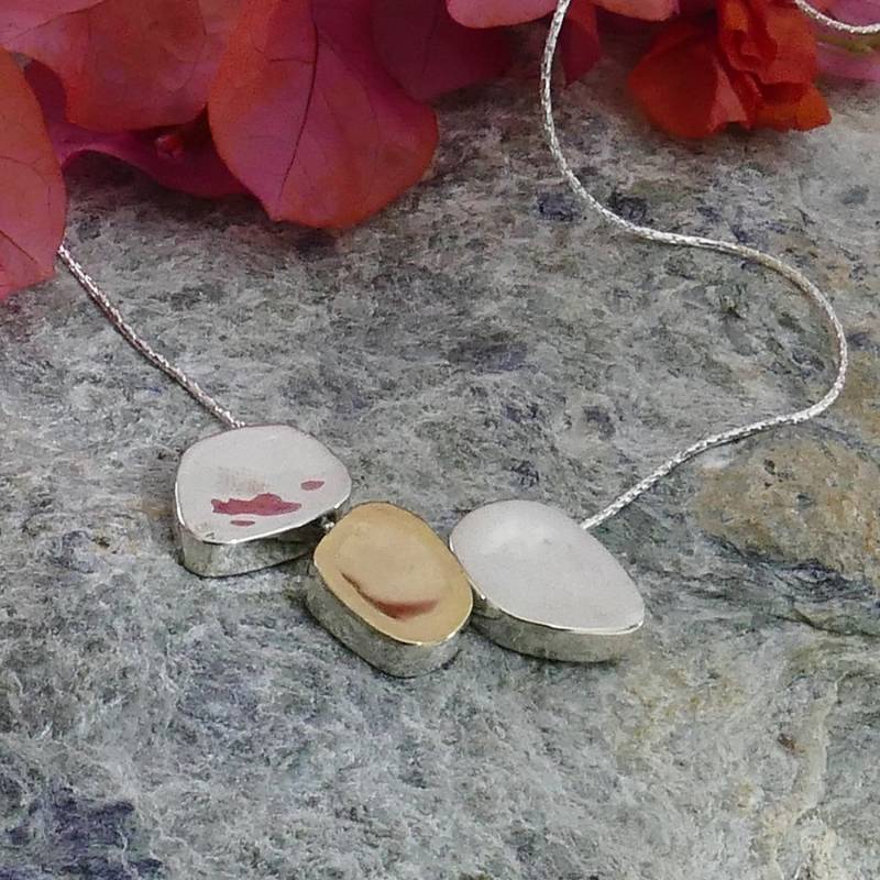 Spira Handgefertigte Zweifarbige Solide 9K Gelbgold Und 925 Sterling Silber Seil Riesen Anhänger Kette Boho Chic Halskette Mixed Metal von SpiraJewels