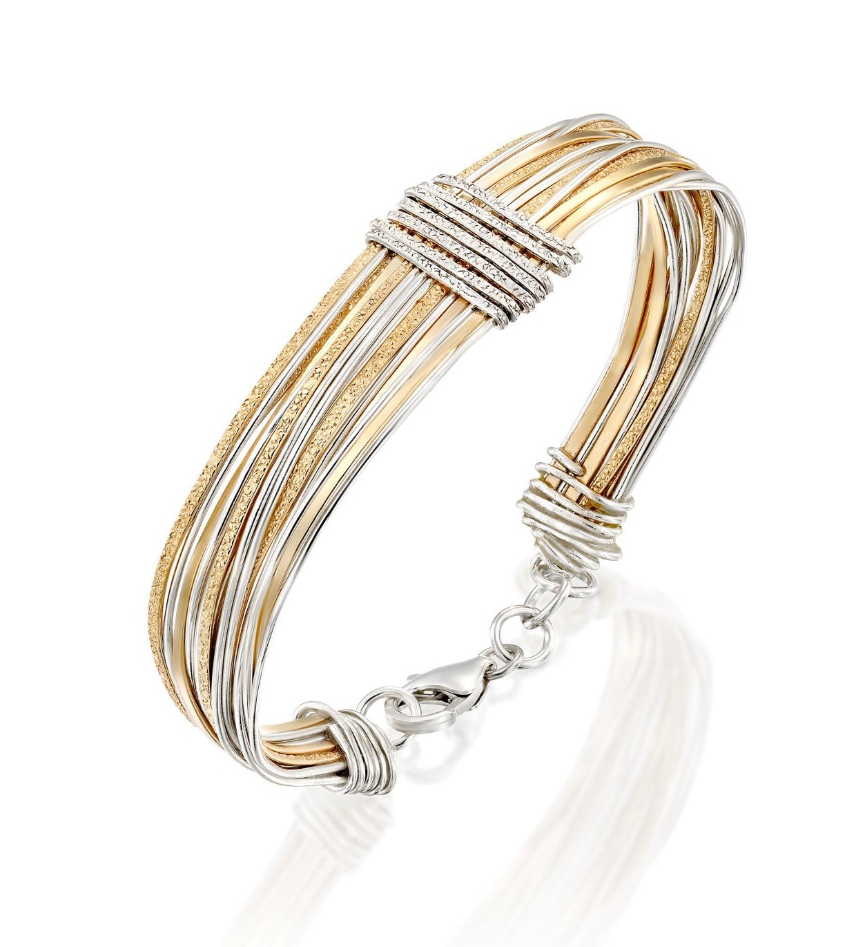 Spira Mixed Metal Armband Einzigartiges Handgefertigtes Zweifarbiges 925Er Sterlingsilber Und 14 Karat Gelbgold Gefüllte Kette Glieder von SpiraJewels