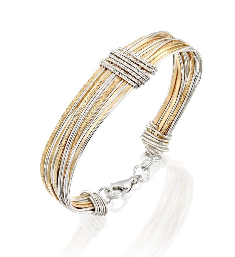 Spira Mixed Metal Armband Einzigartiges Handgefertigtes Zweifarbiges 925Er Sterlingsilber Und 14 Karat Gelbgold Gefüllte Kette Glieder von SpiraJewels