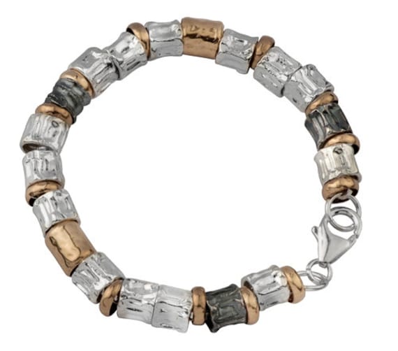 Spira Mixed Metal Armband Handgefertigtes Zweifarbiges 925 Sterlingsilber Und 14K Gelbgold Gefülltes Silberarmband Schneller Versand von SpiraJewels