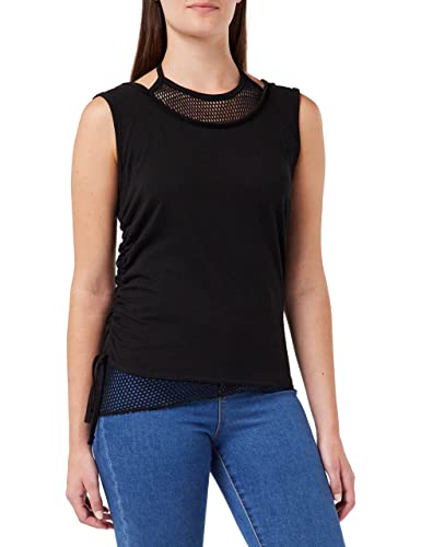 Spiral Damen Gothic Rock-2in1 Neck Tie Mesh Top, Schwarz (Black 001), 38 (Herstellergröße: Medium) von Spiral