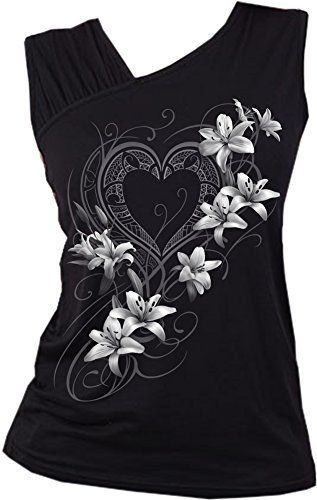 Spiral - Pure of Heart - Gathered Shoulder Slant Vest Schwarz - XXL von Spiral