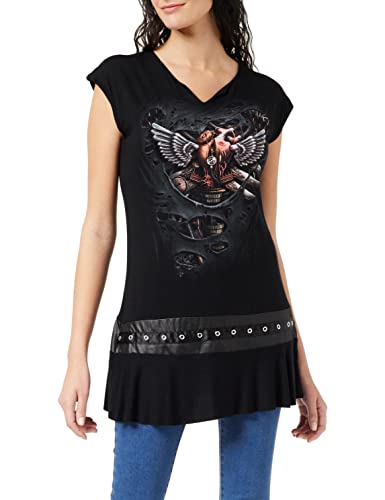 Spiral Direct Damen Steam T-shirt, Schwarz (Black 001), 34 (Herstellergröße: Small) von Spiral