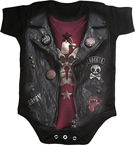 Spiral - Baby Biker - Baby Strampler - Schwarz - S von Spiral