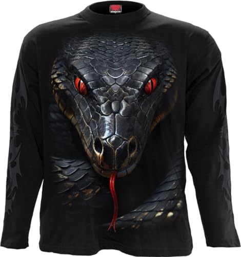 Spiral Basilisk Männer Langarmshirt schwarz XXL 100% Baumwolle Basics, Horror, Rockwear von Spiral