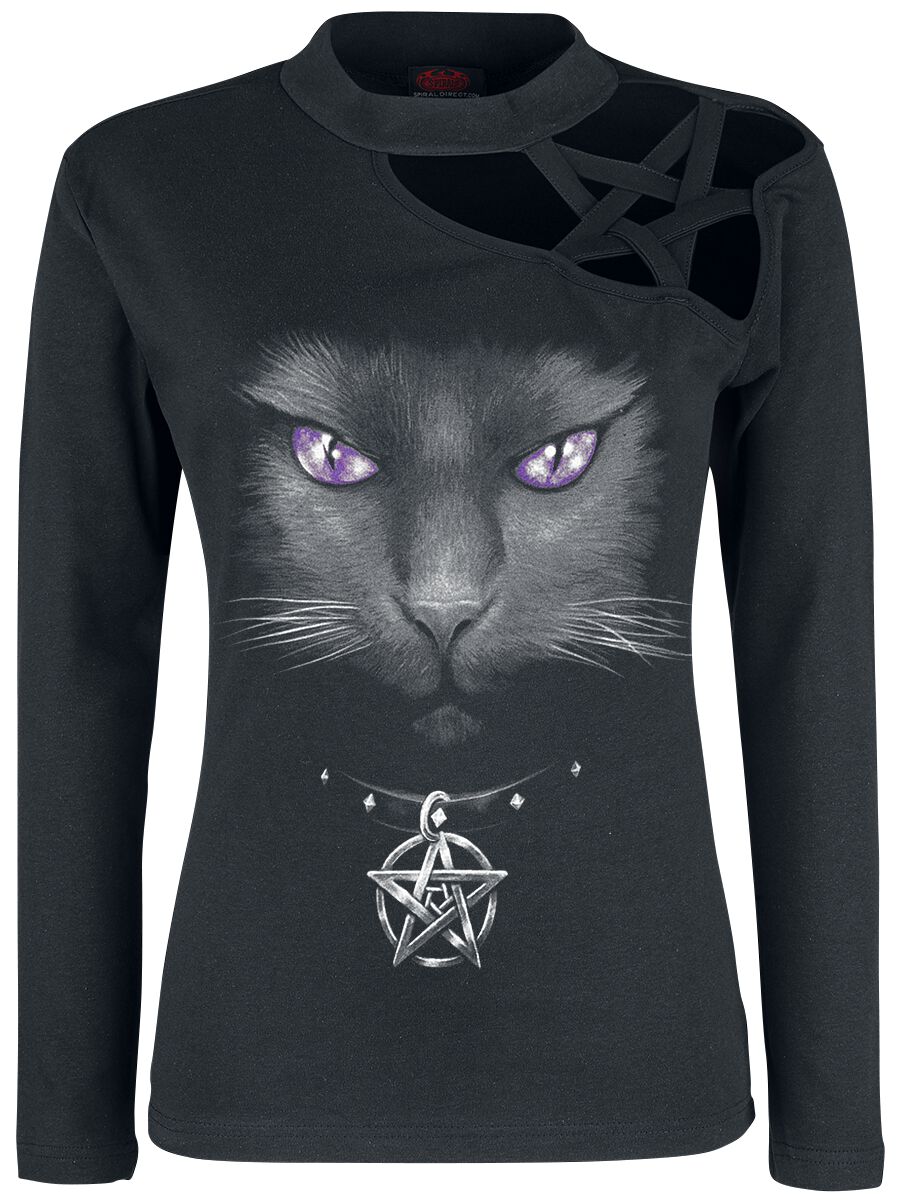Spiral Black Cat Langarmshirt schwarz in XXL von Spiral