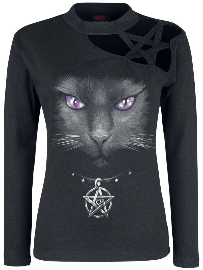 Spiral Black Cat Langarmshirt schwarz in XXL von Spiral