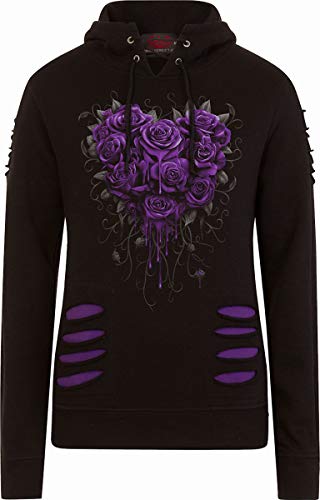 Spiral Bleeding Heart Frauen Kapuzenpullover schwarz XL 100% Baumwolle Gothic, Rockwear, Romantik von Spiral