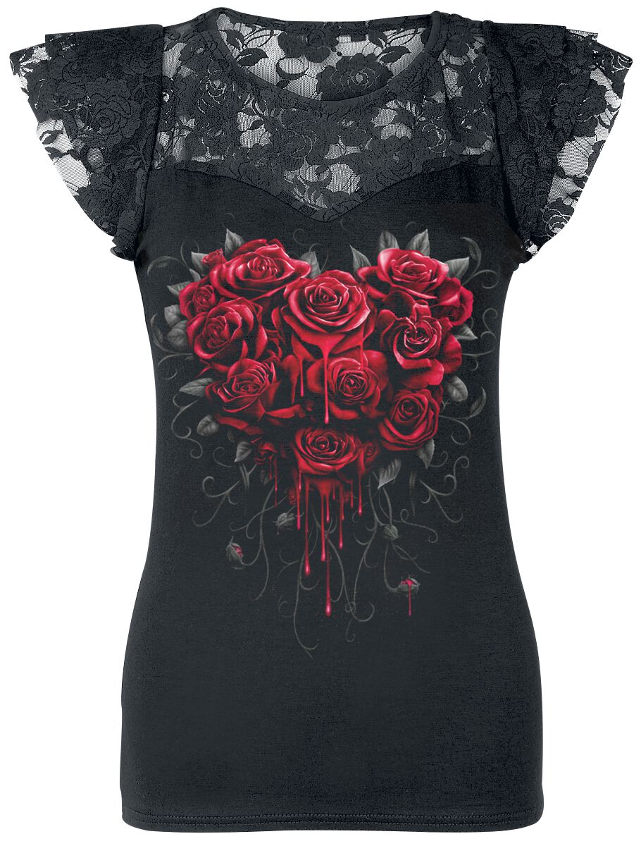 Spiral Bleeding Heart T-Shirt schwarz in 3XL von Spiral