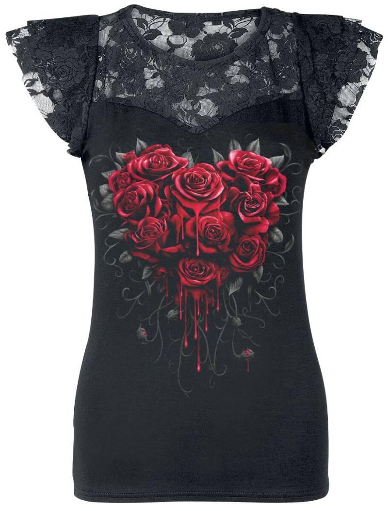 Spiral Bleeding Heart T-Shirt schwarz in XL von Spiral