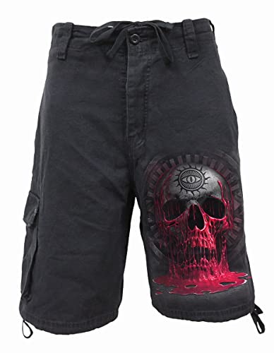 Spiral - Bleeding Souls - Cargo-Shorts im Vintage-Look - Schwarz - M von Spiral