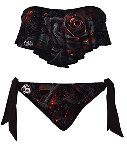 Spiral - Burnt Rose - Bikini mit Allover-Motiv & Rüschen - M von Spiral