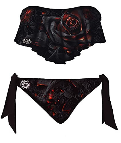 Spiral - Burnt Rose - Bikini mit Allover-Motiv & Rüschen - XXL von Spiral