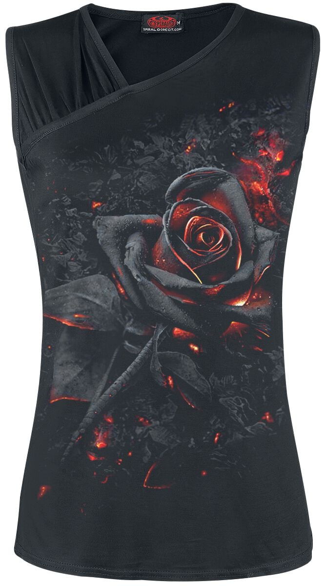 Spiral Burnt Rose Top schwarz in XL von Spiral