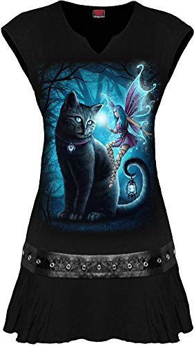 Spiral - CAT and Fairy - Minikleid mit Nieten an der Taille - Schwarz - S von Spiral