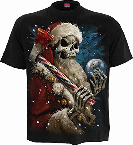 Spiral - Candy Cane Santa - T-Shirt Schwarz - S von Spiral