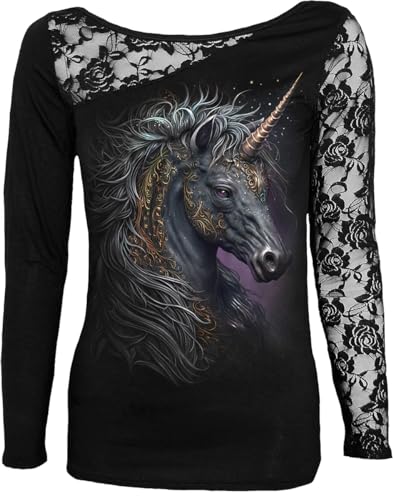 Spiral Celtic Unicorn Frauen Langarmshirt schwarz S 95% Viskose, 5% Elasthan Basics von Spiral