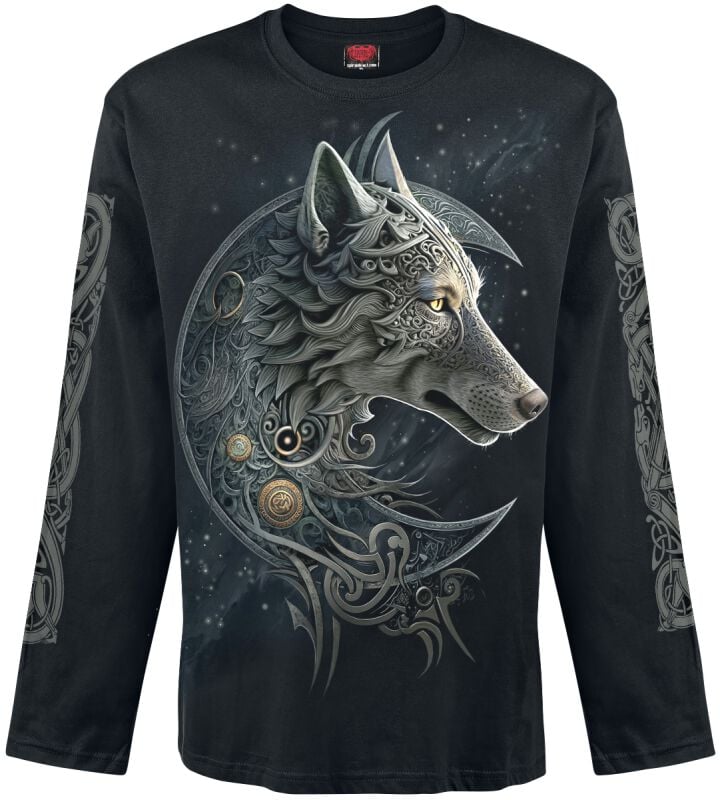 Spiral Celtic Wolf Langarmshirt schwarz in XL von Spiral