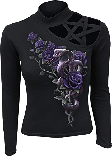 Spiral Cobra Rose Frauen Langarmshirt schwarz XL 100% Baumwolle Gothic, Rockwear von Spiral