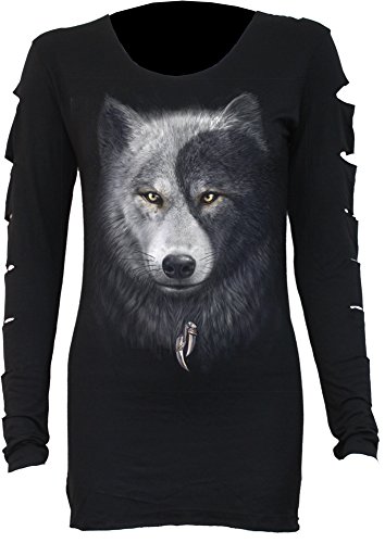 Spiral Damen Langarmshirt Wolf Chi schwarz von Spiral