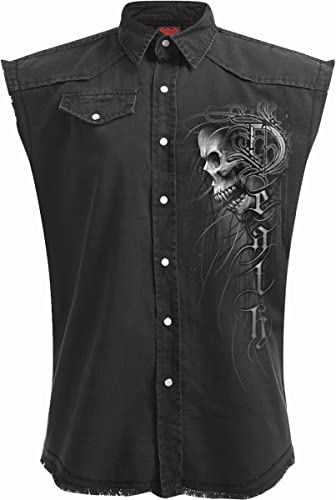 Spiral Death Forever Männer Weste schwarz M 100% Baumwolle Biker, Rockwear, Totenköpfe von Spiral