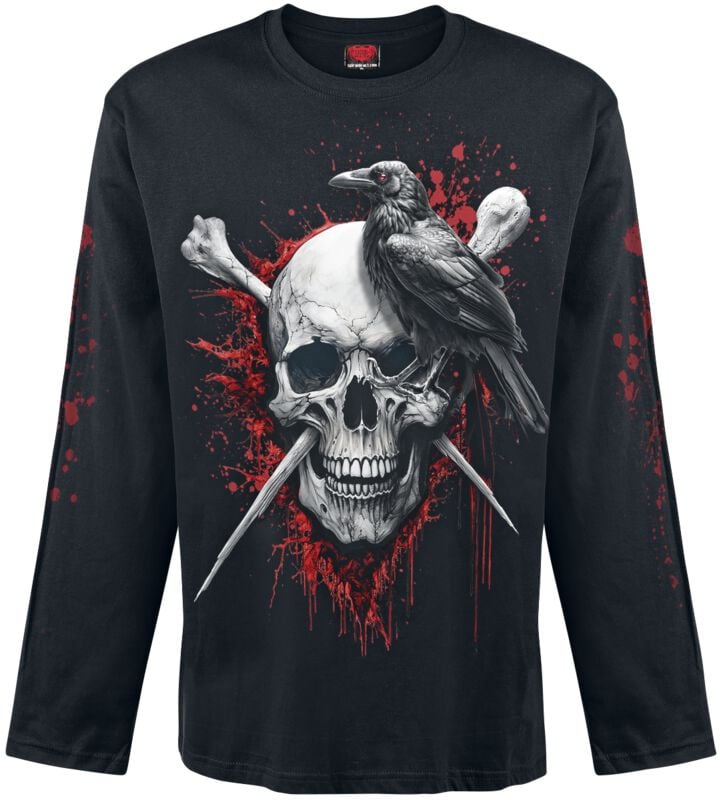 Spiral Death Raven Longsleeve Langarmshirt schwarz in XL von Spiral