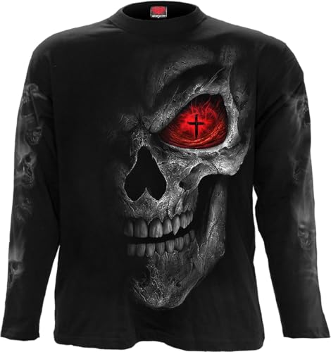 Spiral Death Stare Männer Langarmshirt schwarz L 100% Baumwolle Basics, Horror, Rockwear, Totenköpfe von Spiral