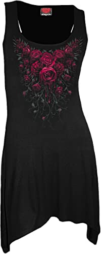 Spiral Direct Damen Blood Rose-Goth Bottom Camisole Dress Kleid, Schwarz (Black 001), 50 (Herstellergröße: XX-Large) von Spiral