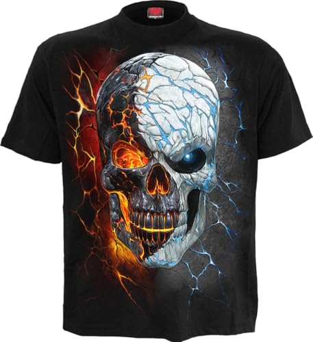 Spiral Divided Soul Männer T-Shirt schwarz M 100% Baumwolle Basics, Horror, Rockwear, Totenköpfe von Spiral