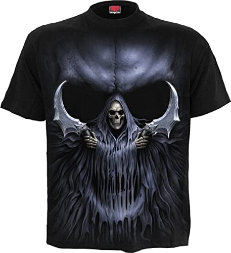 Spiral Double Death Männer T-Shirt schwarz S 100% Baumwolle Everyday Goth, Gothic, Rockwear von Spiral