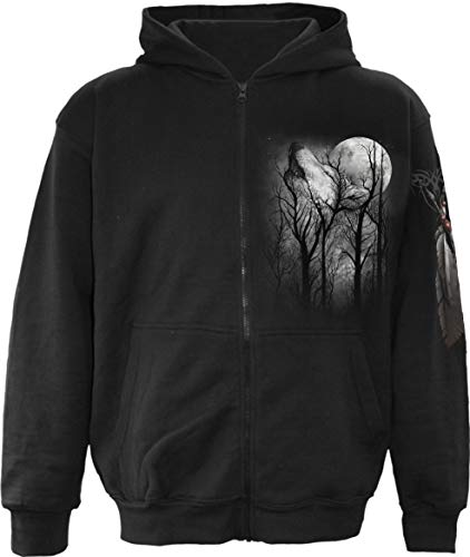 Spiral - Forest Wolf - Hoodie mit durchgehendem Reißverschluss - Schwarz - M von Spiral