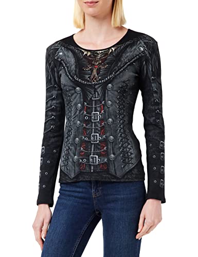 Spiral - GOTHESS WRAP - Oberteil mit Allover-Motiv - lockerer Schnitt - Schwarz - S Spiral - GOTHESS WRAP - Oberteil mit Allover-Motiv - lockerer Schnitt - Schwarz - S von Spiral
