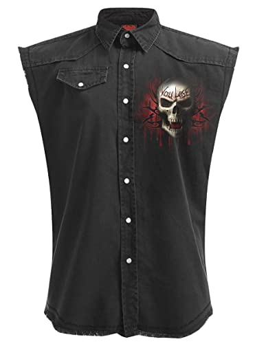 Spiral - Game Over - Sleeveless Stone Washed Worker Schwarz - L von Spiral