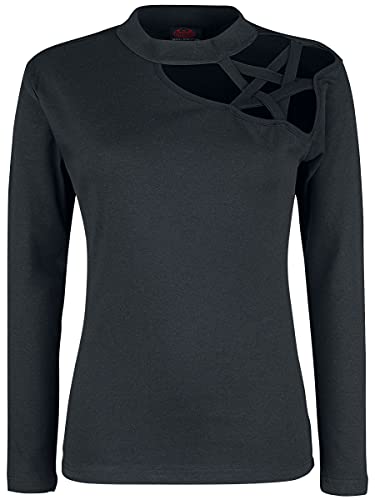 Spiral - Gothic Elegance - Langarmshirt mit Pentagramm-Detail an der Schulter - XXL von Spiral