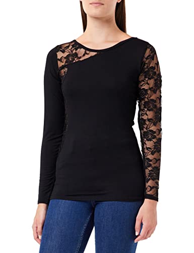 Spiral - Gothic Elegance - One-Shoulder-Top mit Spitze - Schwarz - L von Spiral